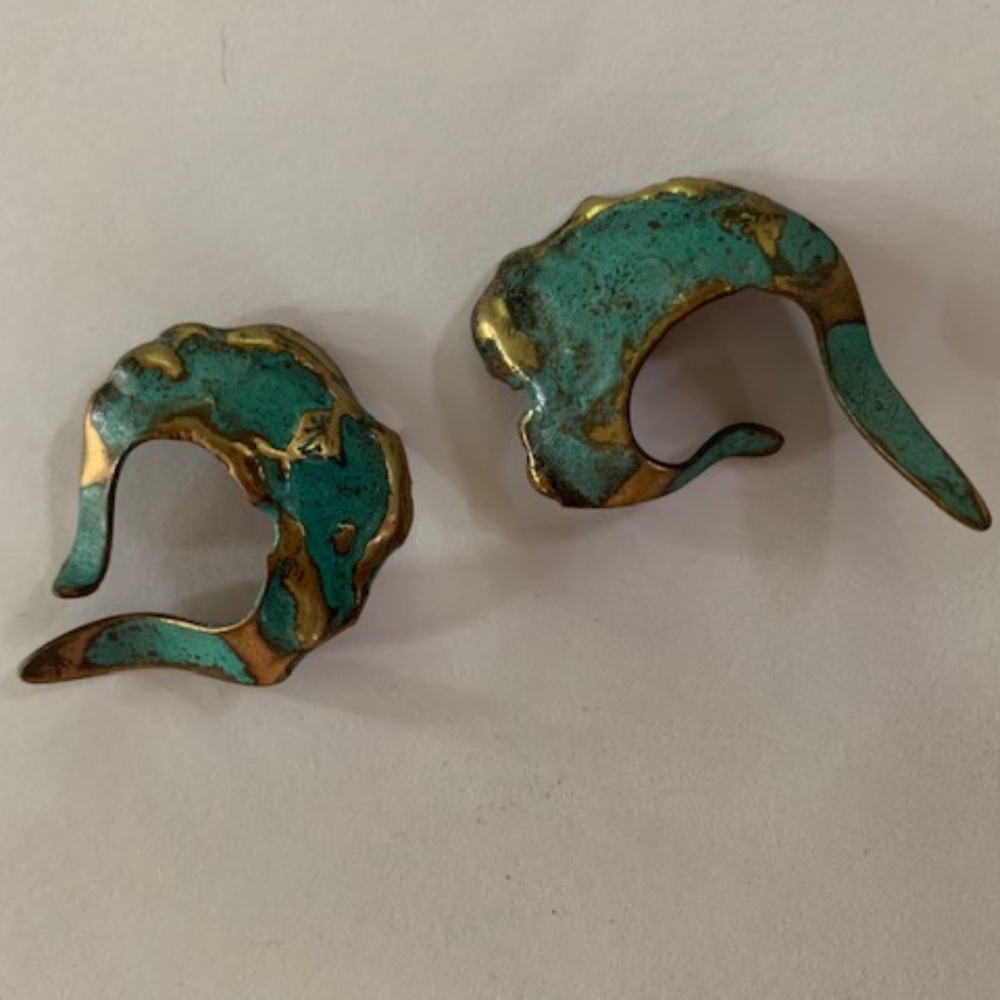 Funky brass ear cuffs